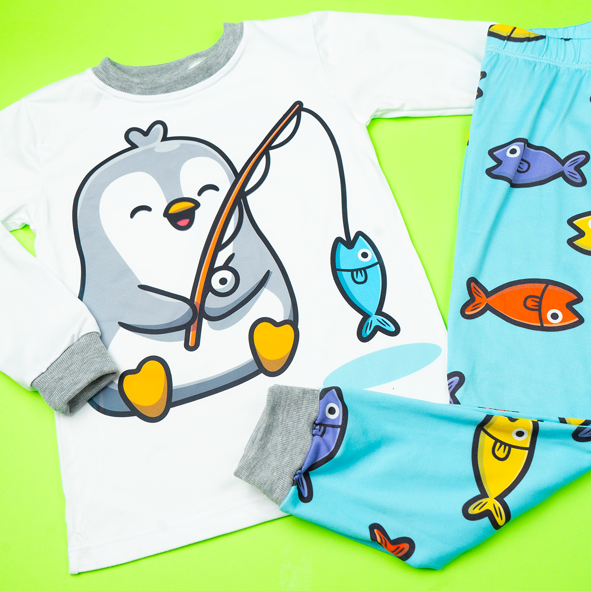 Pijama Pingüino Pescando