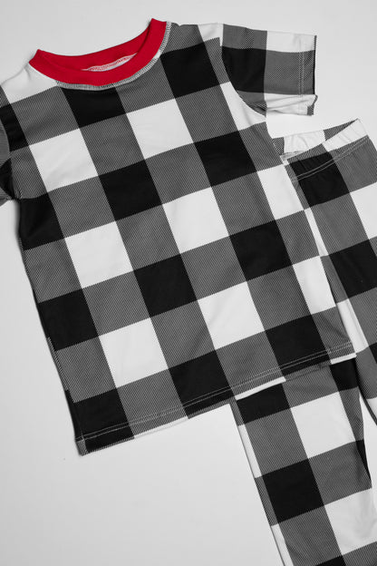 Pijama Navidad Cuadros Blanco & Negro 🎄 (Familiar)