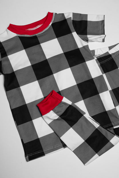 Pijama Navidad Cuadros Blanco & Negro 🎄 (Familiar)