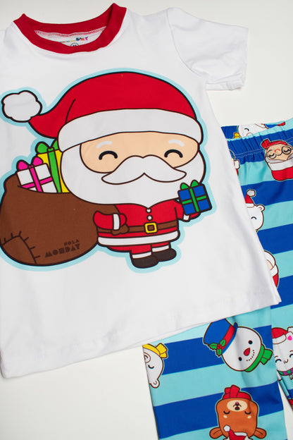 Pijama Navidad Santa y su Magia AZUL 🎅 (Familiar)