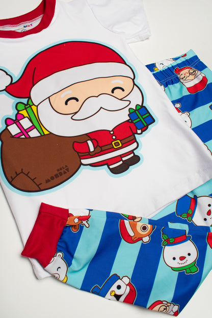 Pijama Navidad Santa y su Magia AZUL 🎅 (Familiar)