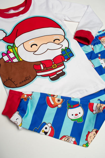 Pijama Navidad Santa y su Magia AZUL 🎅 (Familiar)