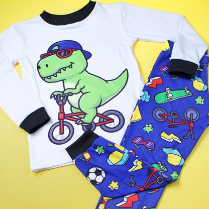 Pijama Dino en Bici 🦖