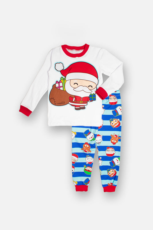 Pijama Navidad Santa y su Magia AZUL 🎅 (Familiar)