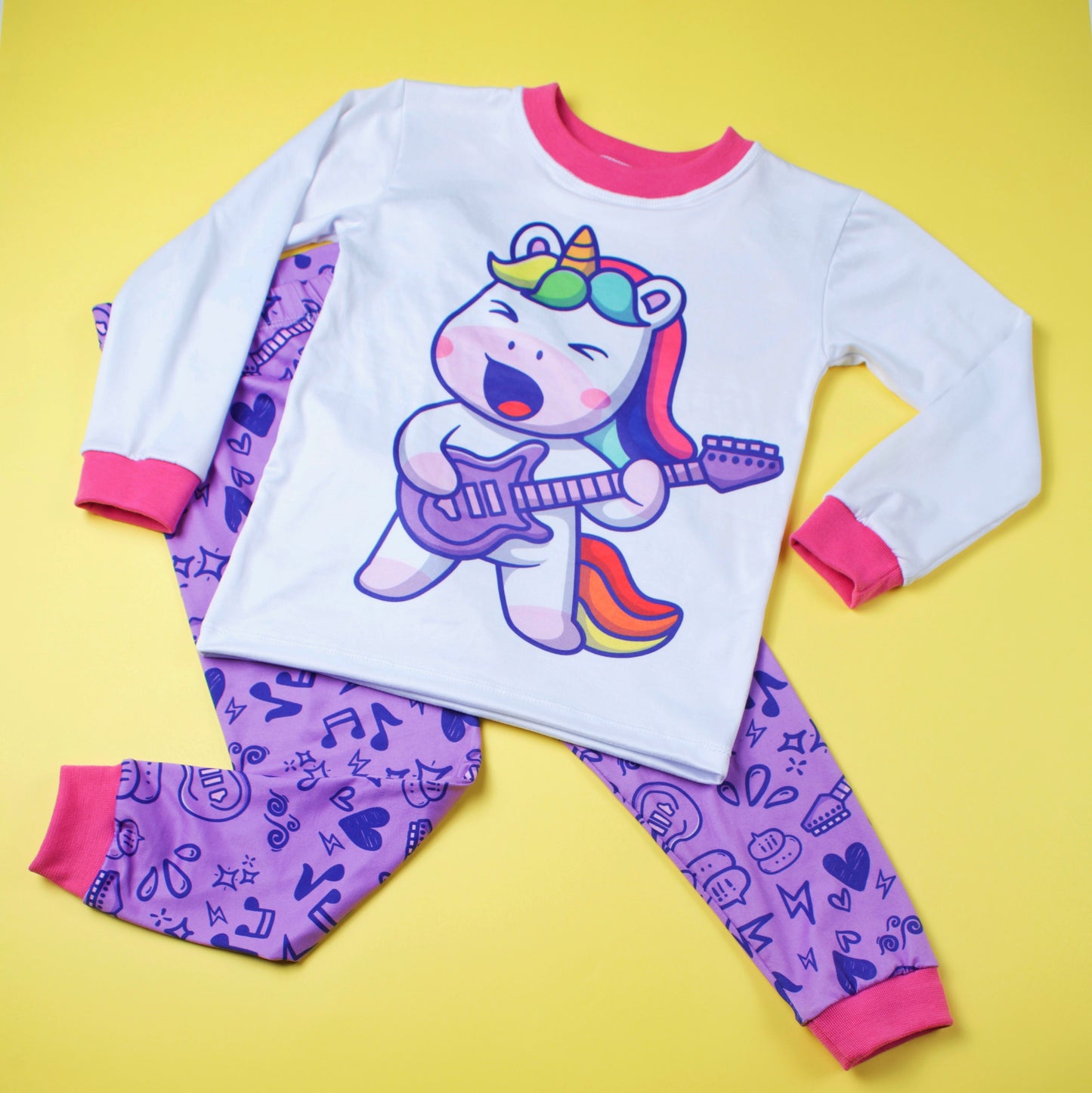 Conjunto de pijama de manga larga de 2 piezas para niña y niño